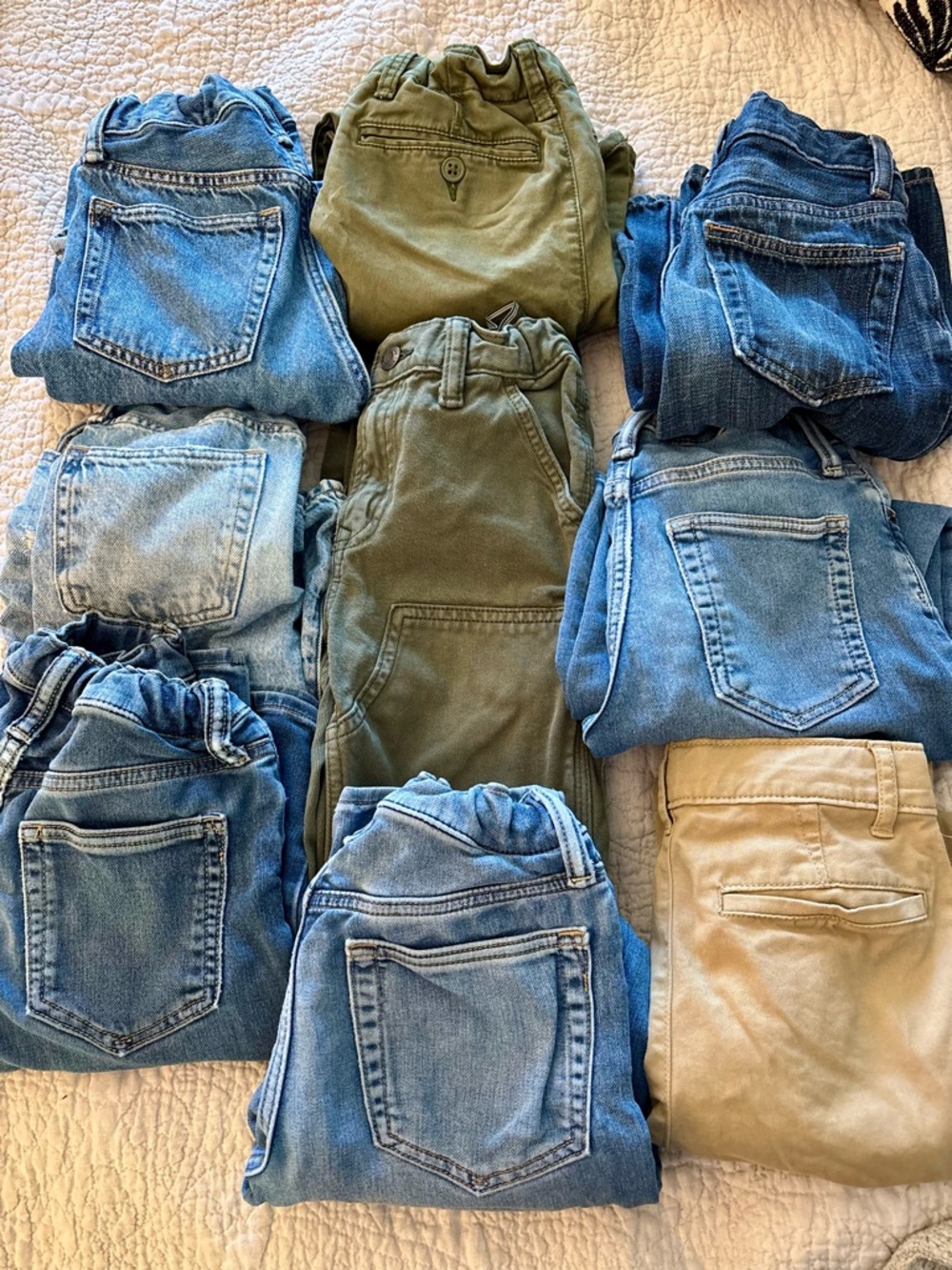 Bundle: Nine pairs of Gap jeans and pants, boys 10 slim!